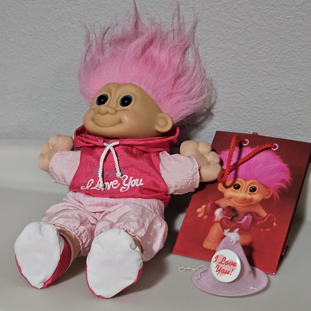 Large Vintage I Love You Troll and Accessories